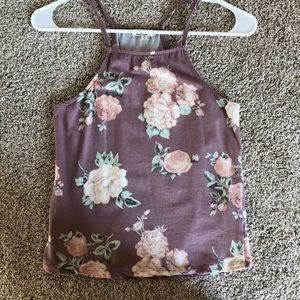 Flower design crop/tank top